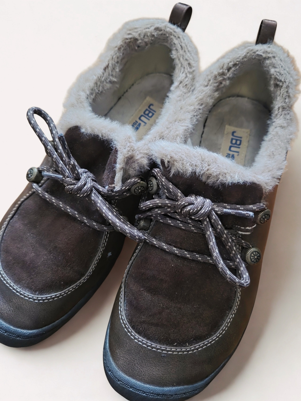 JBU Cozy Faux-Fur Lined Brown Dalia Moccasin-style Slip On 7.5
